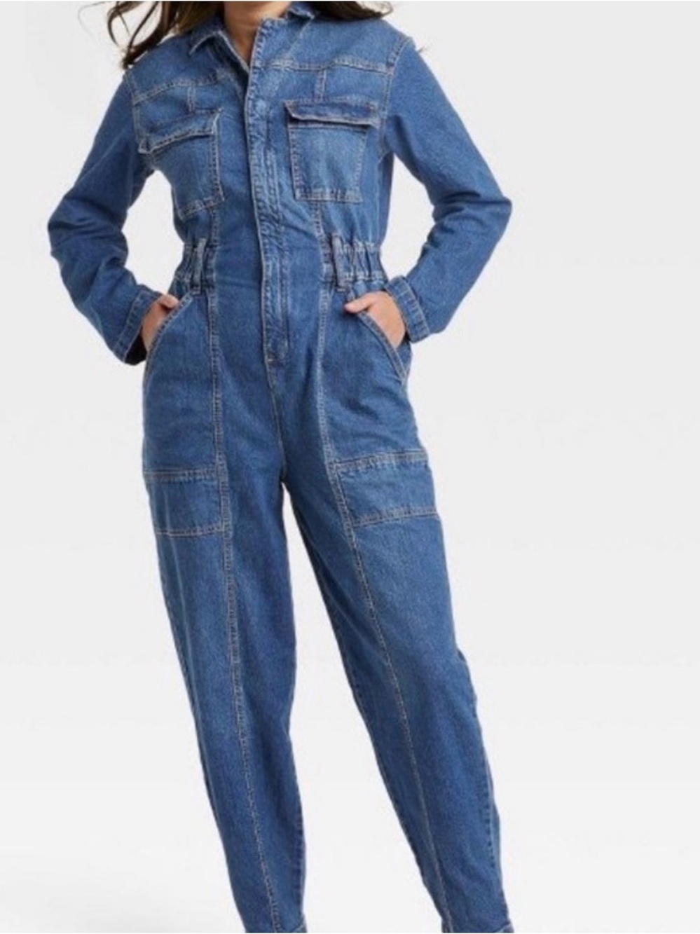 Universal Thread Blue Denim Utility Jumpsuit